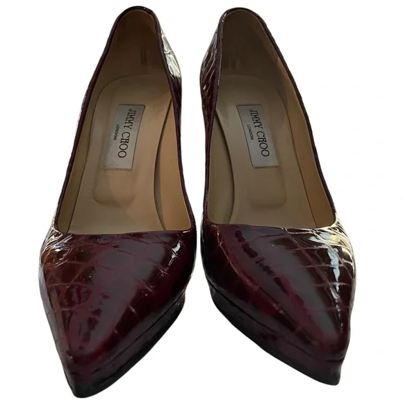 Croc-Embossed Heels - Picture 3 of 12